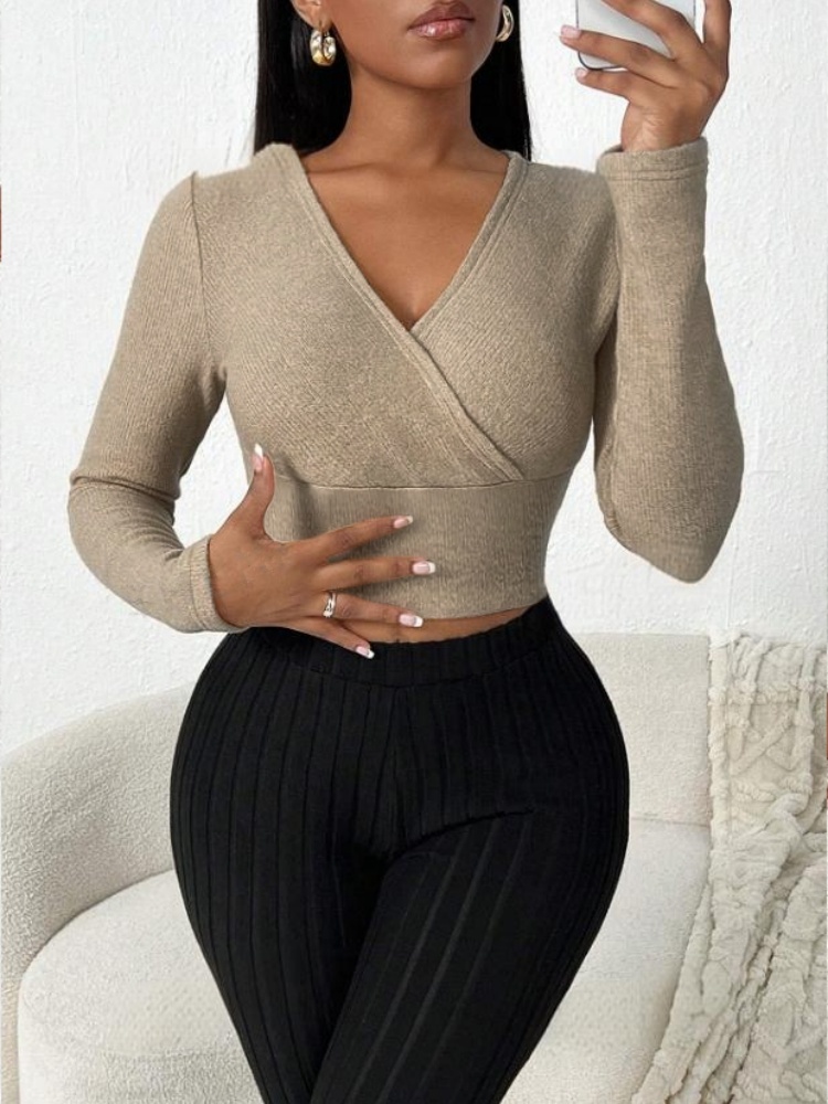 Damen Langarm-Crop-Top mit V-A – Golf Tees Bewertung und Preis